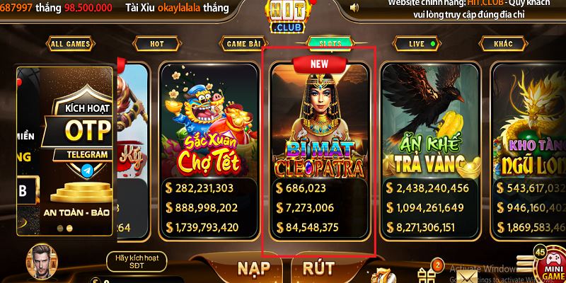 Cá cược game slot tại sân chơi đổi thưởng hitclub