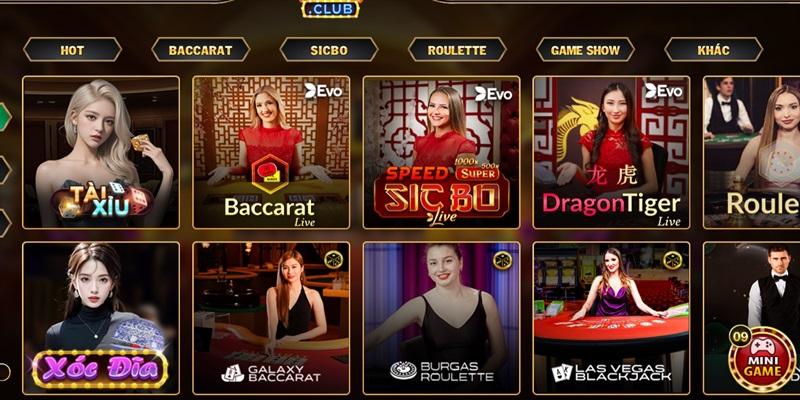 Top tựa game hot không thể khước từ tại Live Casino HitClub